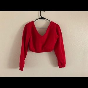 ⚡️Red sweater crop top